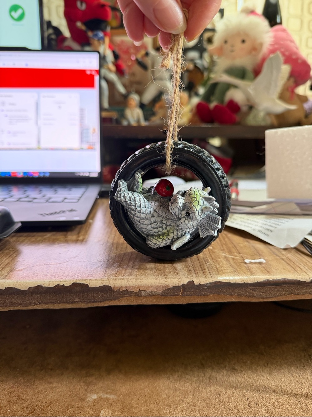 Dragon Ornament Hanging Décor with Red Orb